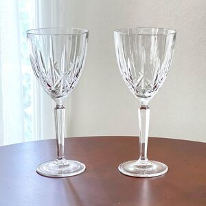 Waterford Crystal Marquis Sparkle Pattern Water Goblets Pair (2)  8 3/8" Tall